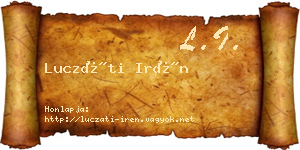 Luczáti Irén névjegykártya